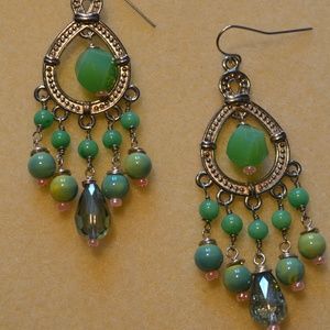 Green Chandelier Earrings